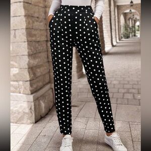 Emery Rose Polka Dot Straight Leg Pants